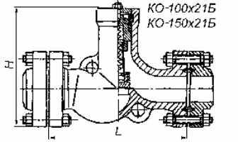 Клапан обратный подъемный КО-100х21Б