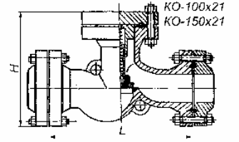 Клапан обратный подъемный КО-150х21